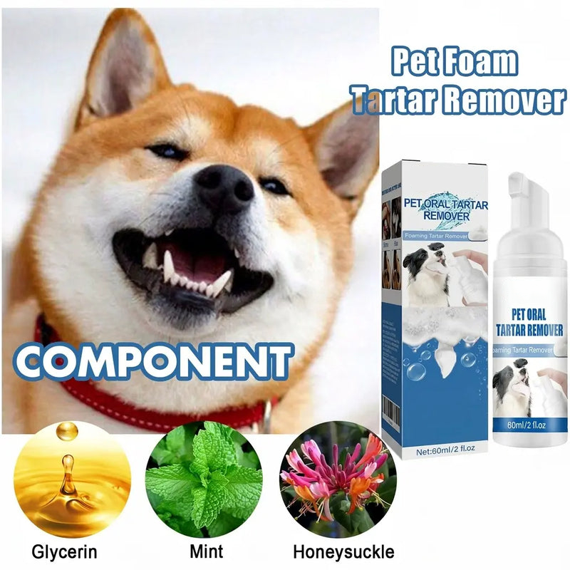 Pet Dental Tartar Remover — Removes Tartar, Whitens Teeth & Eliminates Bad Breath | Foaming Oral Cleaner - 2