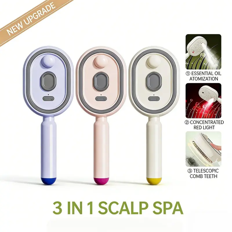 3-in-1 Scalp Spa: Red Light & Misting Detangler - 12