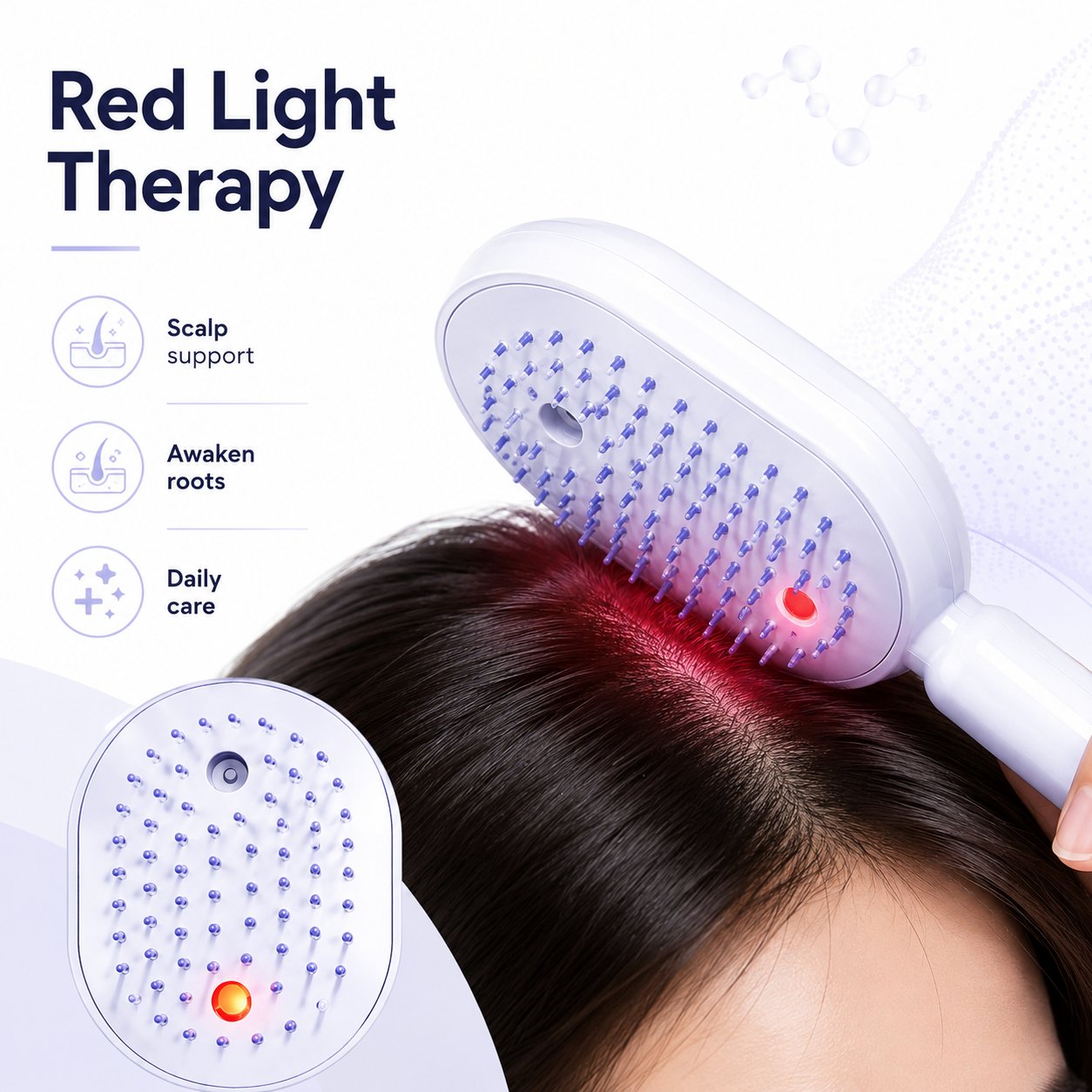 3-in-1 Scalp Spa: Red Light & Misting Detangler - 3