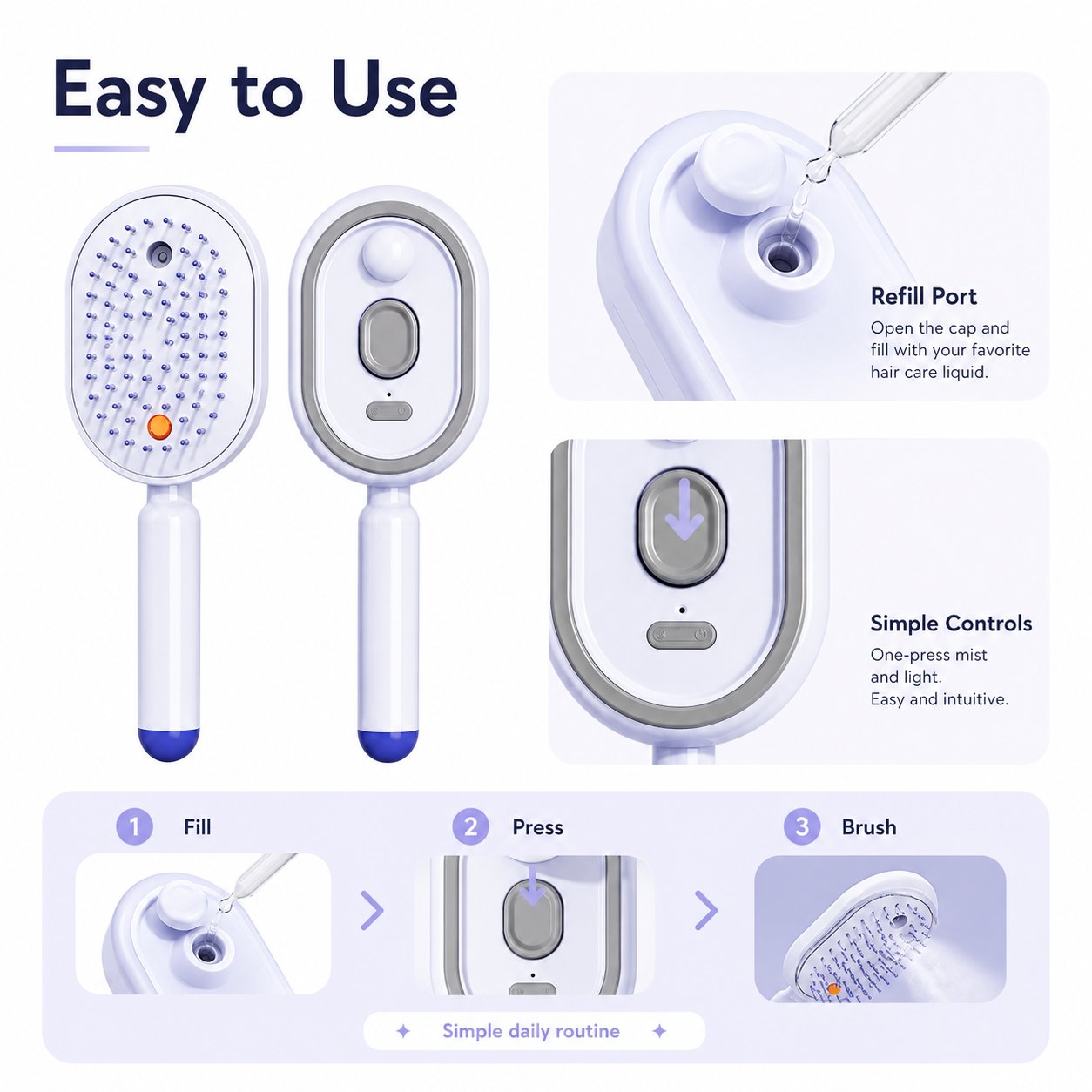 3-in-1 Scalp Spa: Red Light & Misting Detangler - 9