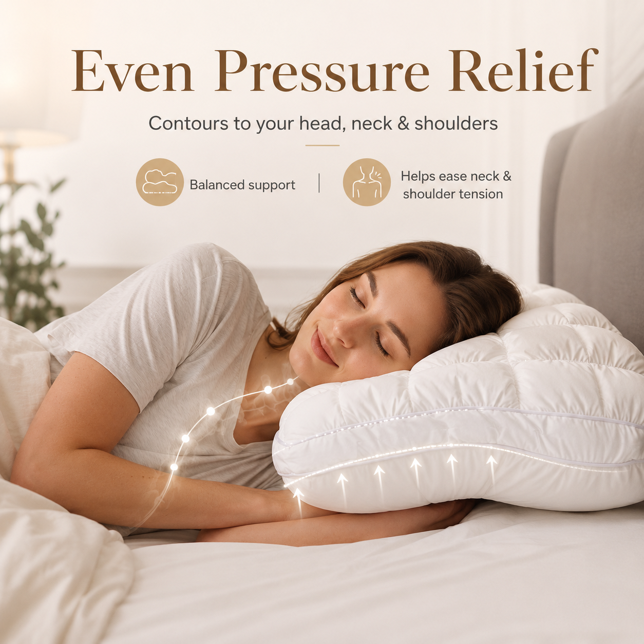 Pineapple Bread Grid Pillow | Dual Layer Fluffy Cooling Bed Pillow, Machine Washable Support Pillow for Side & Back Sleepers - 5