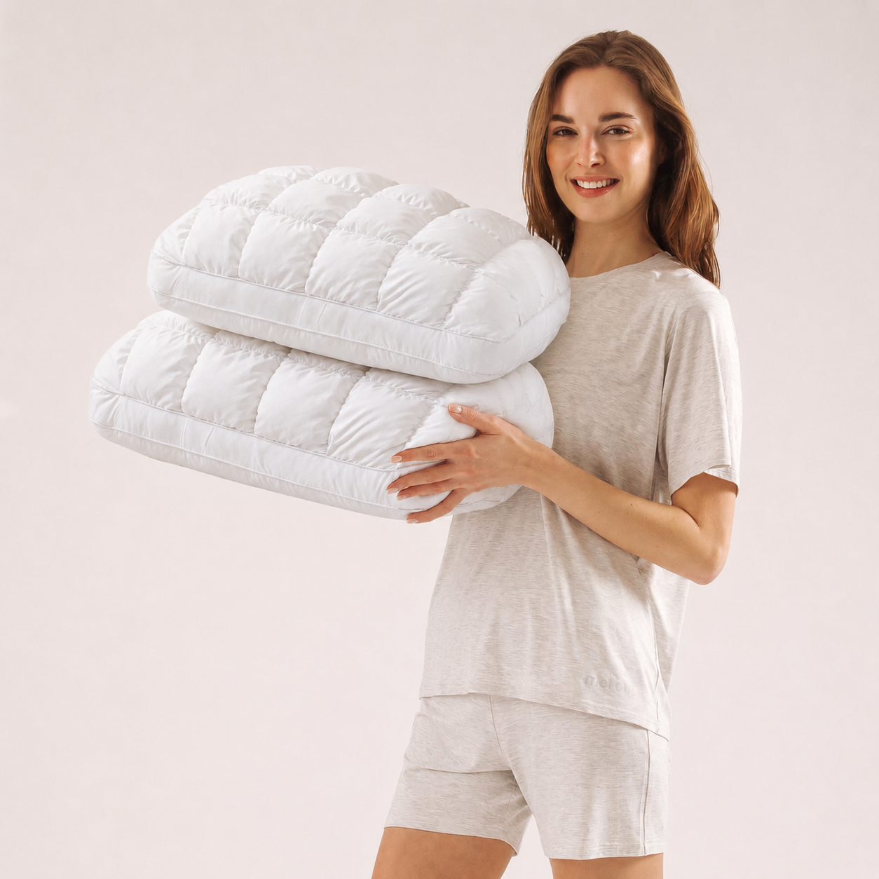 Pineapple Bread Grid Pillow | Dual Layer Fluffy Cooling Bed Pillow, Machine Washable Support Pillow for Side & Back Sleepers - 9